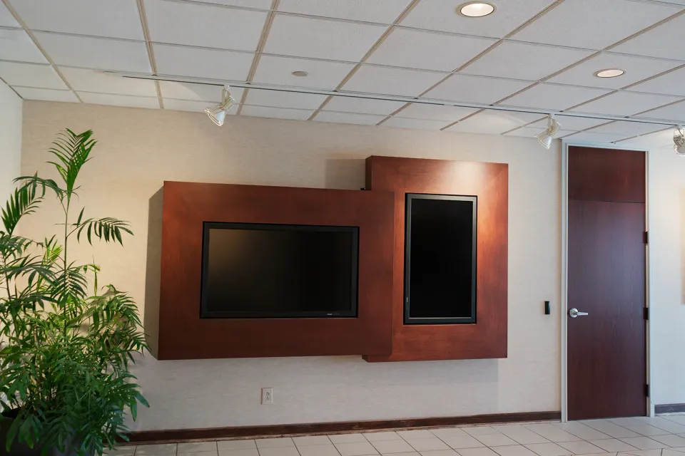 Digital signage displays in a commercial space by IKBSystems.