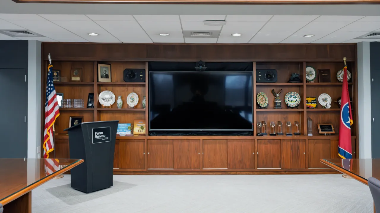 Tennessee Farm Bureau headquarters in Columbia, Tennessee, the setting for the IKBSystems AV installation.